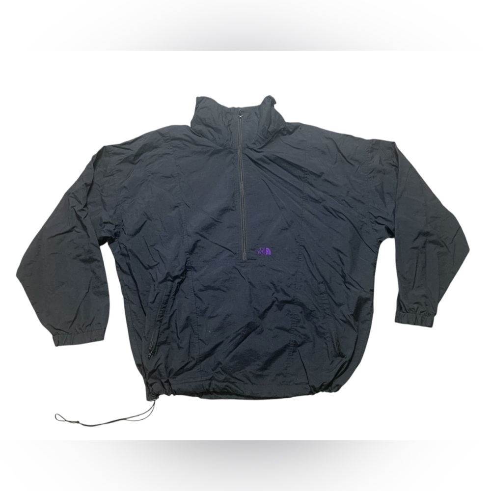 The North Face Vintage Windbreaker Black Half‎ Zip Pullover Jacket Mens XL